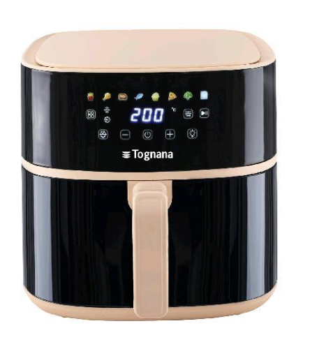 TOGNANA PORCELLANE IRIDEA FRIGGITRICE AD ARIA 8 LT 1500W 8 PROGRAMMI TEMPERATURA REGOLABILE CON TIMER DISPLAY DIGITALE CHAMPAGNE